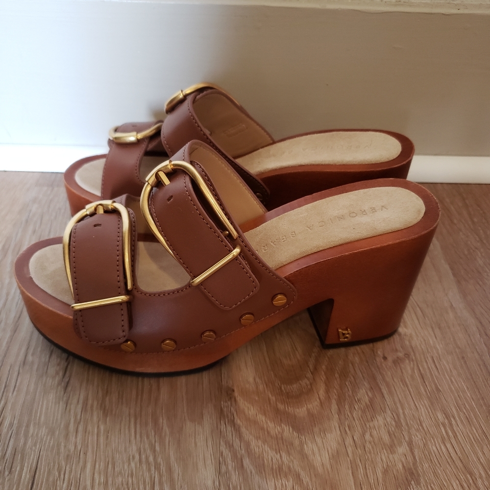 Veronica Beard Halifax leather clogs in Hazelwood womens shoes size 5.5 - Picture 8 of 16